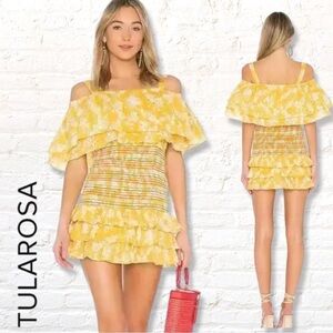 Tularosa Roma Smocked Tiered Mini Dress in Hillchrest Floral